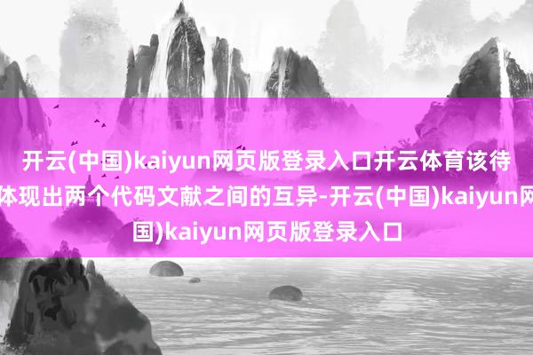 开云(中国)kaiyun网页版登录入口开云体育该待迁徙代码不错体现出两个代码文献之间的互异-开云(中国)kaiyun网页版登录入口